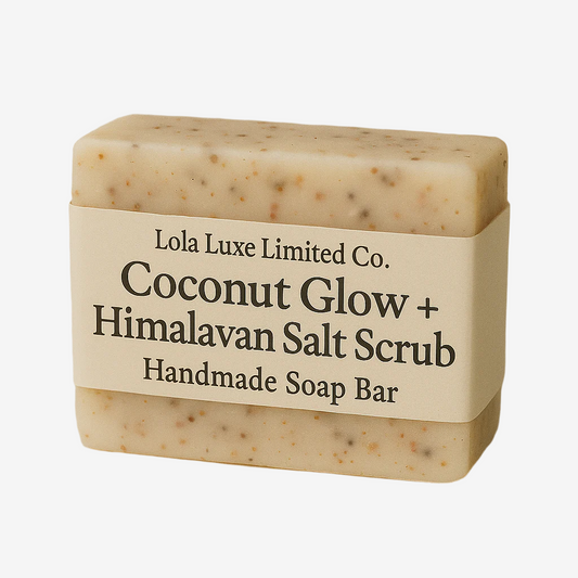 Coconut Glow + Himalayan Salt Scrub Handmade Soap Bar 🌿✨
