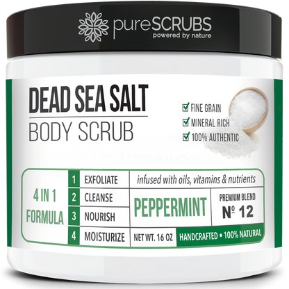 Peppermint Body Scrub / Dead Sea Salt / Premium Blend #12