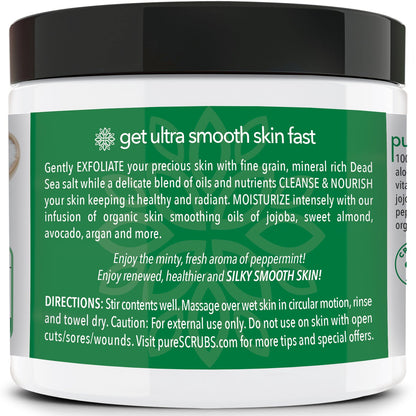 Peppermint Body Scrub / Dead Sea Salt / Premium Blend #12