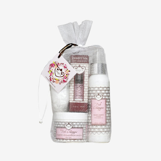 Pink Champagne Essentials Gift Bag Set